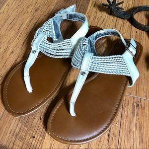 White/Brown Sandals 7